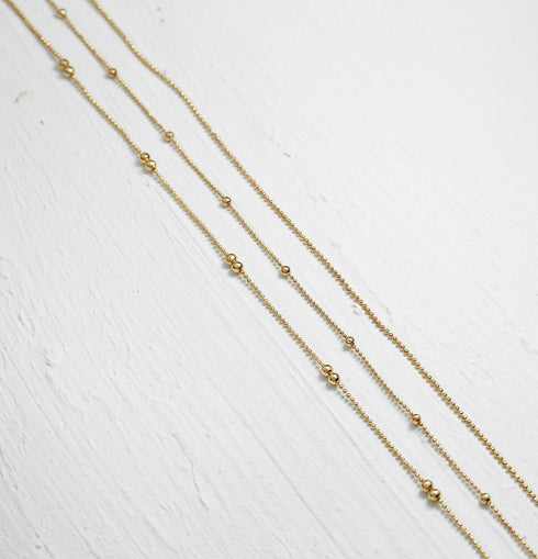 MEVECCO Gold Dainty Bead Chain Choker Necklace for Women,14K Gold Plated Cute Tiny Bead Satellite Plain Chain Minimalist Simple Choker Necklace...