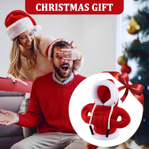 Hoodie Car Gear Shift Cover,Christmas Car Decor Gear Shift Knob Cover for Manual/Automatic Shift Knob,Universal Car Accessories Hoodie for Gear Sh...