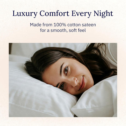 California Design Den Luxuriously Soft 600 Thread Count 100% Cotton King Size White Pillowcase Set of 2, Fits King Pillows...