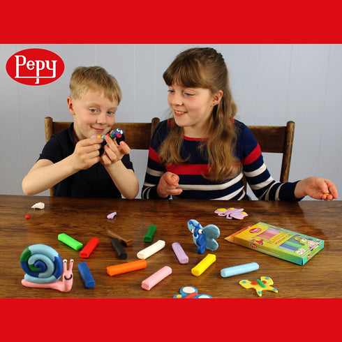 Pepy Plastilina Reusable and Non-Drying Modeling Clay; Box of 12-Color Sticks, 0.8 Ounce Each, Perfect for Arts and Crafts Projects...