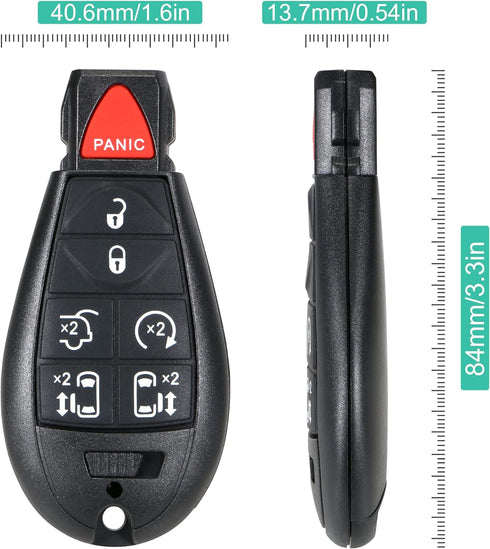 Keyless Remote Smart Key Fob Replacement Fit for Chrysler Town and Country 2008-2016, Dodge Grand Caravan 2008-2020, M3N5WY783X, IYZ-C01C Part # 2...