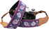 Padwa Lifestyle Purple Flowers Embroidered Camera Strap - Double Layer Cowhide Ends,2" Cotton Vintage Camera Straps, Adjustable Neck & Shoulder St...