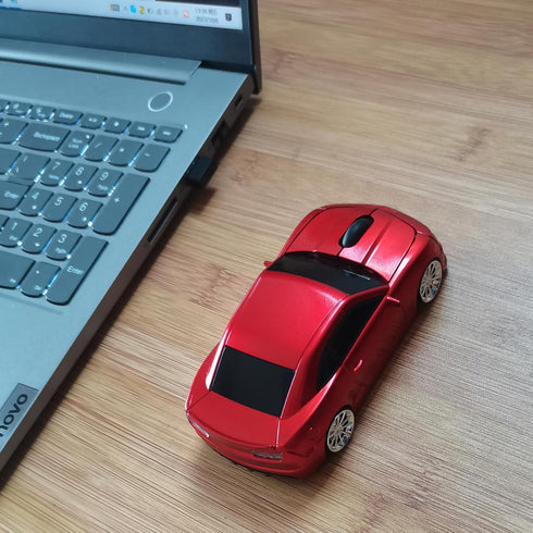 Wireless Mouse Car Mouse, Cool Car Shape Mouse 2.4Ghz Wireless Mouse, Car Computer Mouse for Laptop PC Mac (Red)...
