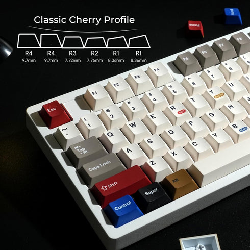 XVX Retro PBT Keycaps, Custom Key caps, Cherry Profile Dye Sublimation Keycap Set Suitable for 60% 65% 75% 100% Cherry Gateron MX Switches Mechani...