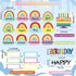 Rainbow Happy Birthday Bulletin Board Rainbow Holiday Birthday Board Sign Let's Celebrate Happy Birthday Rainbow Cloud Accents Cutouts for Calenda...
