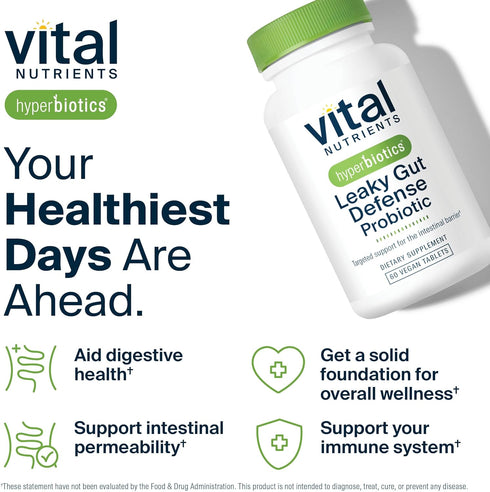 Hyperbiotics Vital Nutrients Leaky Gut Repair Supplement Probiotic | Science Backed Formula Strengthens Intestinal Barrier and Gut Health* | Reduc...