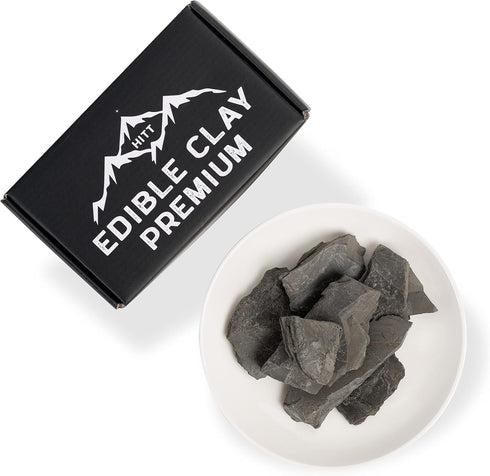 HITT Edible Clay Chunks - «Dark Magic» for Eating Zero Additives ASMR Food for Pica Cravings, Handpicked Edible Dirt Black clay 200gr...