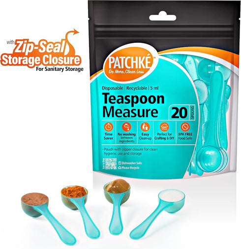 Plastic Measuring Spoons, Fits in Jar, Good for Formula, Coffee, Pet Food - 5 ml - 1 Teaspoon Mesure (20)...