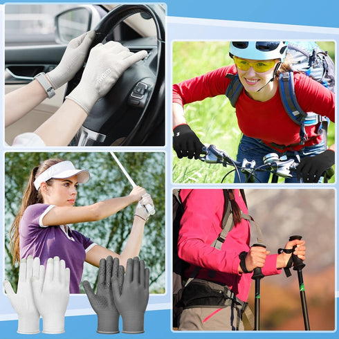 3 Pairs Women Sun Protective Driving Gloves UV Protection Summer Non Slip Touchscreen Lightweight Driving Gloves for Golf, Riding(M)...
