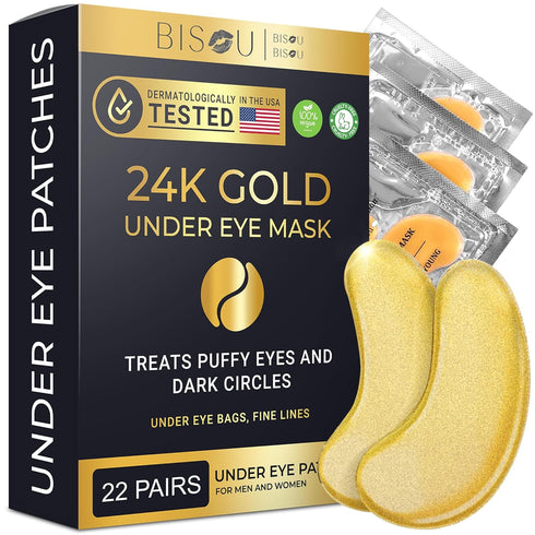 24K Gold Under Eye Patches , Eye Mask ,Eye Patches for Puffy Eyes and Dark Circles , Eye Masks Skincare, Under Eye Pads for Puffiness and Treatmen...