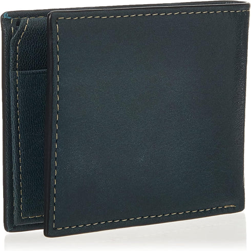 Timberland mens Leather Wallet With Attached Flip Pocket, Navy (Fine Break), One Size...
