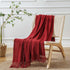 BATTILO HOME Christmas Red Throw Blanket for Couch, Textured Soft Burgundy Throw Blankets, Decorative Knitted Red Blanket for Sofa Bed Living Room...