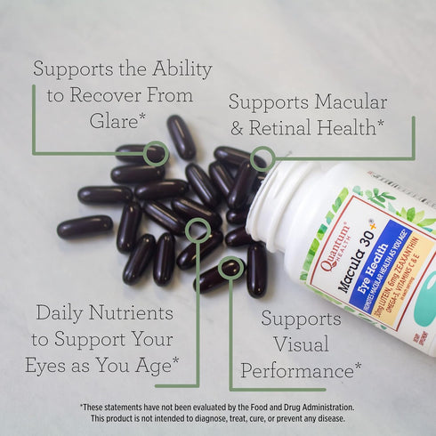 Quantum Health Macula 30+ Eye Health Supplement|Promotes Macular and Retinal Health as You Age|Formulated with Lutein, Zeaxanthin, Omega-3, and Vi...