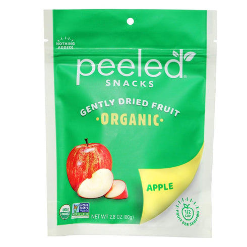Peeled Snacks Organic Dried Fruit, Apple, 2.8 oz. – Healthy, Vegan Snacks for On-the-Go, Lunch and More...