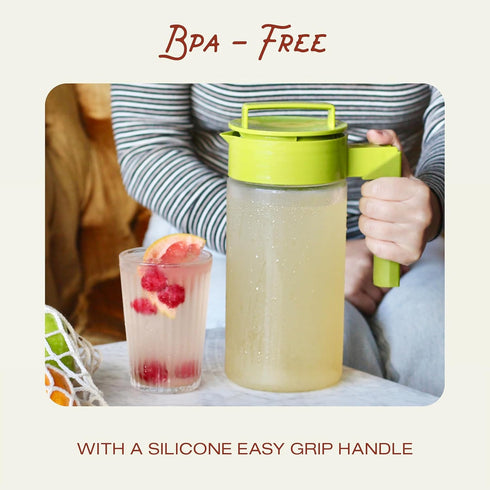 Takeya Flash Chill Iced Tea Maker - Airtight & Durable Iced Tea Maker Jug with Silicone Carry Handle - Leak-Proof & Lightweight Tea Infuser with P...