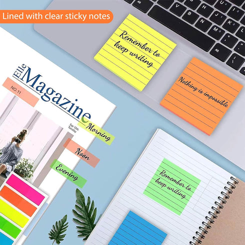 Transparent Sticky Notes 350pcs Clear Sticky Notes,Sticky Note Set for 2023 Planner Office School College Teacher Student Supplies 7 Bright Color,...
