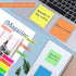 Transparent Sticky Notes 350pcs Clear Sticky Notes,Sticky Note Set for 2023 Planner Office School College Teacher Student Supplies 7 Bright Color,...