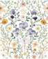 HAOKHOME 93399-1 Floral wallpaper Peel & Stick Purple/Green/White Nursery Wall Paper Boho Stick on Contact Paper 17.7in x 9.8ft...