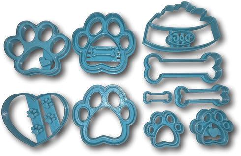 Dog Bone and Paw Limited Edition Cookie Cutter Set of 10...