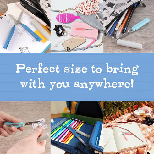 JubileeYarn Mini Pen Portable Travel Safety Scissors - Dark Blue - 1 Pair...