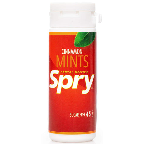 Spry Xylitol Cinnamon Mints Sugar Free Candy - Promote Oral Health, Increase Saliva Production, Stop Bad Breath, Non-GMO, Gluten-Free, 45 Count (P...