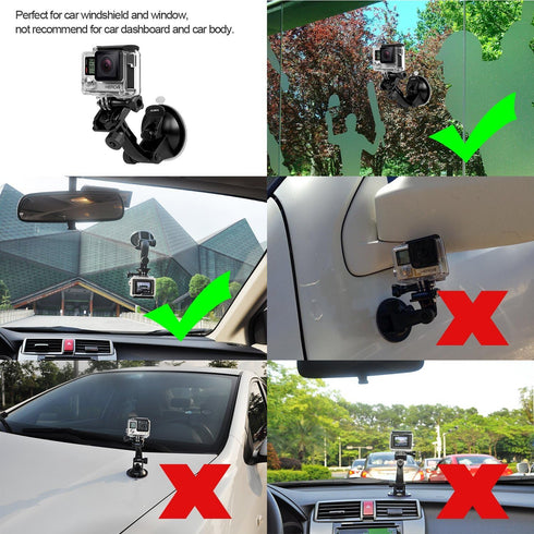 Sametop Suction Cup Mount Compatible with Gopro Hero 12, 11, 10, 9, 8, 7, 6, 5, 4, Session, 3+, 3, 2, 1, Hero (2018), Max, Fusion, DJI Osmo Action...