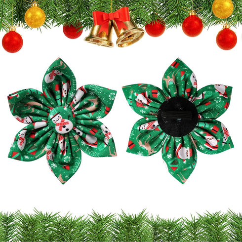 Christmas Dog Collar with Flower, Christmas Flower Collar for Puppy Girl Boy Dog or Cat, Comfortable Dog Collar Flower with Durable Metal Buckle, ...