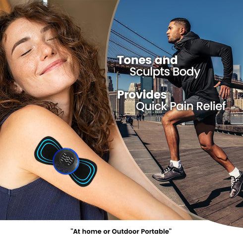 PLENO 2 Mini Muscle Body Massager Host with 2 Replaceable Pads and 19 Speed 8 Modes for Pain Relief for Full Body and Relaxation of Arm, Leg Shoul...