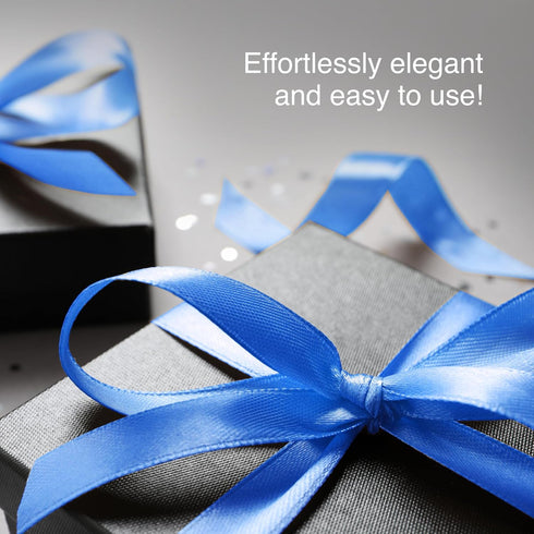 Craftopia Satin Ribbons Blue (0.6 inchx30ft) - Ideal for DIY, Craft, and Sewing Projects - Ribbon for Flower Bouquet - Beautifully Stitched Edges ...