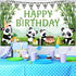 Cartoon Panda Birthday Decorations Panda Backdrop for Party Supplies Animal Themed Banner Green Bamboo Background Baby Shower Photo Background Kid...