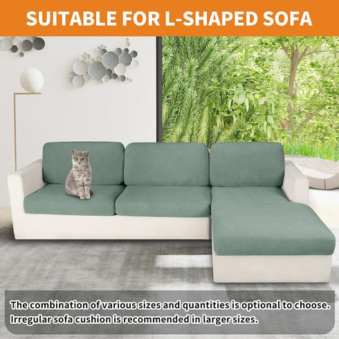 YEMYHOM Stretch Individual Cushion Covers Sofa Chair Seat Cushion Slipcovers Soft Couch Cover Replacement Striped Pattern Furniture Protector with...