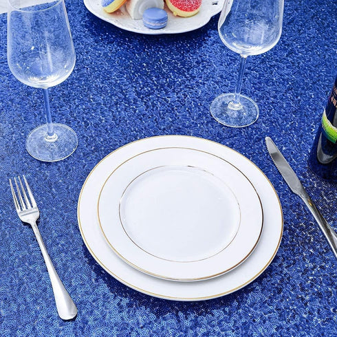Hahuho 50x50 inch Square Sequin Tablecloth Royal Blue, Glitter Tablecloth for Bridal Shower Decorations, Birthday, Wedding, Dessert, Banquet?50x50...