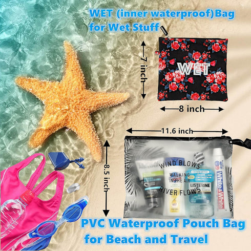 6 Pcs Diaper Bag Organizing Pouches Set Floral Print, Insert for Clothes, Bottles, Wet Bag Cloth Diapers, & Baby Essentials Clutchb Waterproof Wet...