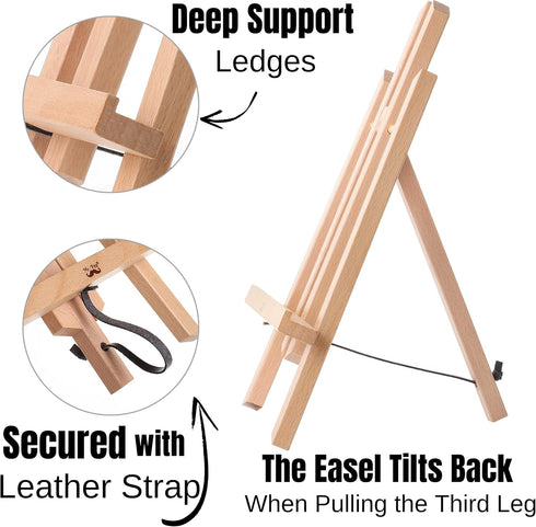 Mr. Pen- Small Easels for Painting, 11 Inch, Wooden, Easels for Painting Canvas, Canvas Holder for Painting, Table Top Easels, Easel Stand for Pai...