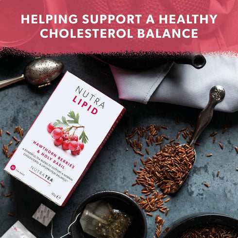 NUTRALIPID - Lipid Management Tea | Cholesterol Tea - Support Cholesterol Levels and Heart Health – Includes Red Yeast Rice, Hawthorn Berry & Garl...