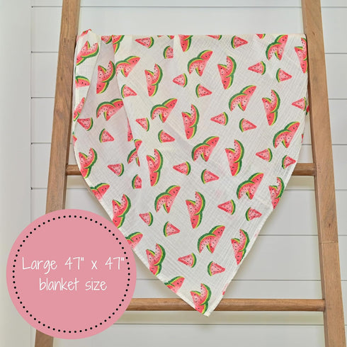Swaddle Blanket | 100% Muslin Cotton | Newborn and Baby Nursery Essentials for Girls, Registry | Watermelon Fruit Print...