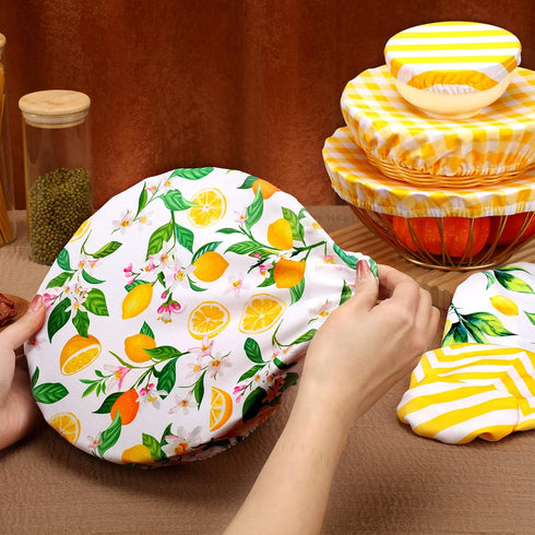 10 Pack Cloth Bowl Covers for Bread Rising Reusable Fabric Bowl Covers 5 Size Stretch Elastic Food Storage Container Covers Cotton Bread Bowl Cove...