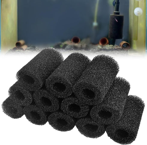12 Pieces Aquarium Filter Sponge 0.8" Intake Shrimp Filter Coarse Sponge Filter for Aquarium Fish Tank, Protect Fish Fry and Shrimp, Black...