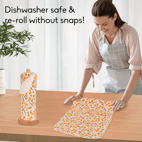 Reusable Paper Towels -Value 25 Pack Washable Cotton Soft Absorbent Cloth Placemats for Kitchen Dining Table with Wash Bag Sustainable Eco Friendl...
