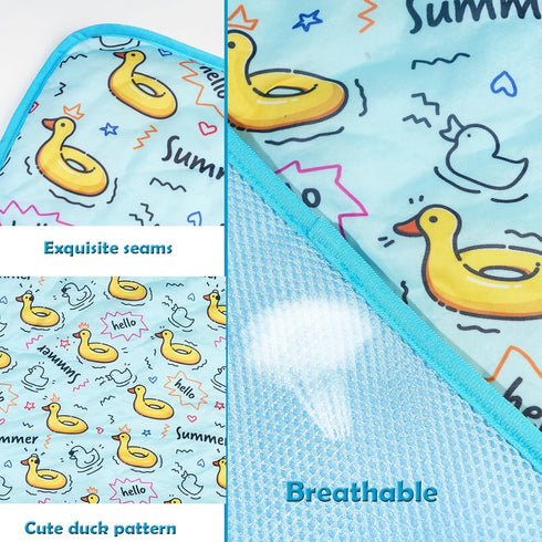 Dog Ice Pad Ice Silk Cats Kennel Mat Pet Cooling Pad Summer Cool Bamboo Mat Breathable Pad (Duck, L)...