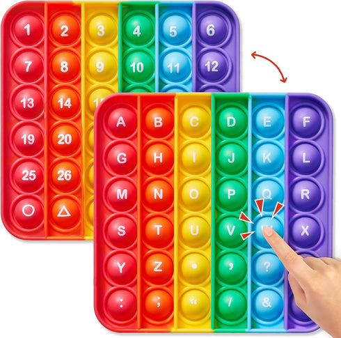 Double Sided Alphabet Numbers Fidget Toys,ABC Learning and Educational Toys, Stress Relief, Autism Sensory Toys,26 Letters on One Side,Numbers 1-3...