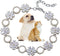 Dog Chain Collar Cubic Zironia Bling Collar for Puppy Kitty Gold Adjustable Cat Collar with Iced Out Crystal Stones Sun Flower (Silver, 10")...