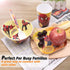 4 Pcs Set Cartoon Durable Tableware Meal Dishes Mealtime Food Feeding Eating Set includes Dinner Serving Bowl Plate Cup with a Matching Spoon and ...