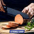 Blue Diamond Sharp Stone Nonstick Stainless Steel Cutlery, 7" Santoku Knife with Cover, Diamond Texture Blade, Dishwasher Safe Knives, Blue...