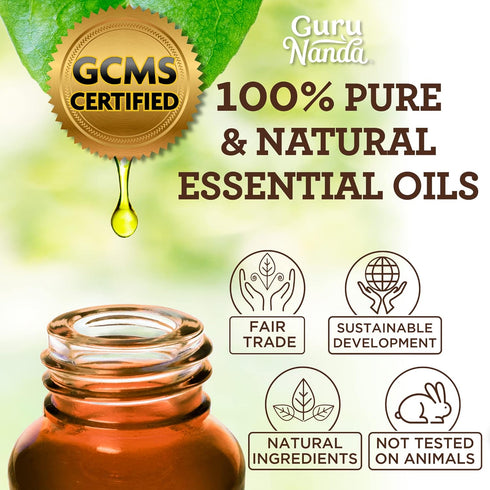 GuruNanda Sleep Essential Oil Set (Pack of 3 x 0.34 Fl Oz) - 100% Pure, Natural & Undiluted Cedarwood, Frankincense & Lavender Aromatherapy Oils f...