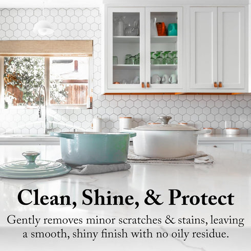 Goddard’s Marble & Granite Polish Carnauba Wax Countertop Cleaner for Scratches & Stains on Kitchen Island, Stone Surfaces, Sealer & Protectant, 8...