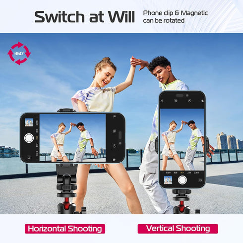 ULANZI Magnetic iPhone Tripod Mount MA47, Magnet Phone Holder Adapter Tripod Clamp Compatible with MagSafe for iPhone 12 13 14 15 Plus Pro Max All...