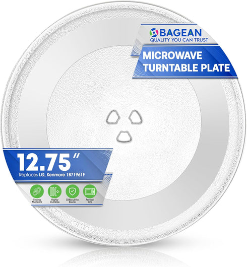 Microwave Plate Replacement 12 3/4" Fits 1B71961F LG and Kenmore Microwave Glass Plate - Exactly Replaces Rotating Microwave Turntable Plate - Ove...