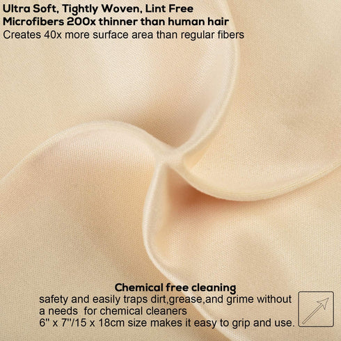 waka 10 Pack Upgraded Microfiber Cleaning Cloth, 6x7 Lint Free Cloth for Eyeglasses, Camera Lens, Cell Phones, LCD Screens, Computers, CD DVD, Eye...