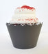 Cupcake Wrappers Solid Colors Adjustable - Set of 12 (Charcoal Dark Gray)...